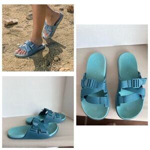 Chaco Women’s Sz 9 Chillos  Blue Adjustable Double-Strap Slide comfort Sandals